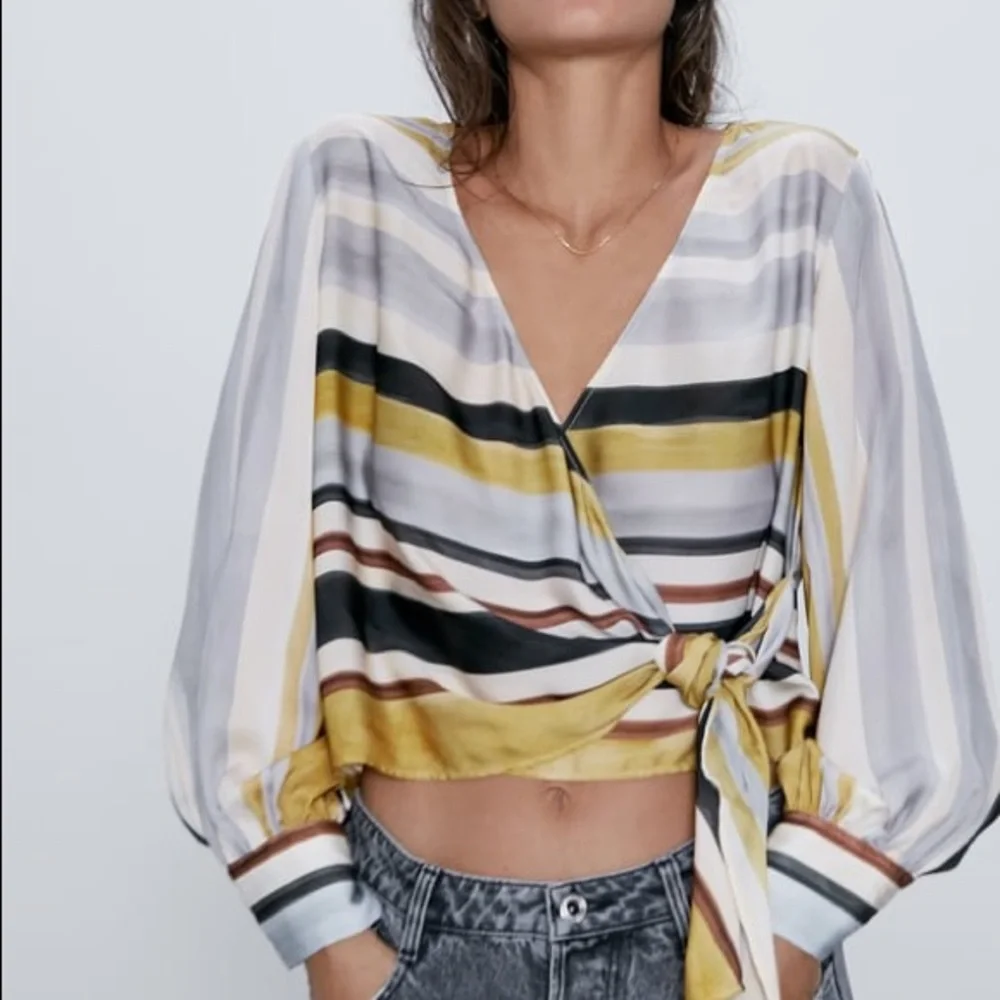 Sateen wrap blouse - Picture 1 of 11